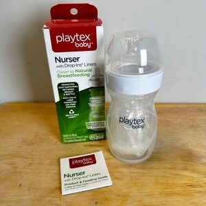 Playtex Baby Nurser with Drop-Ins Liners Bottle 4oz Clear Anti-Colic Slow Flow